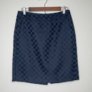 Banana Republic Navy Blue Polka Dot Pencil Skirt Size 4 Lined Career Workwear